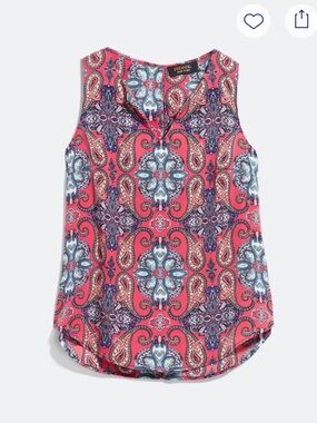 Verse Pink Paisley Split-Neck Tank